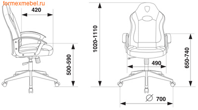 Компьютерное кресло Бюрократ ZOMBIE-11 (фото, вид 4)