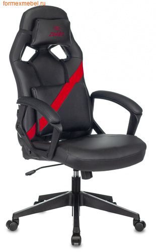 Компьютерное игровое кресло Бюрократ ZOMBIE DRIVER Zombie DRIVER черный эко,красныйкожа с подголов. крестовина пластик (фото)
