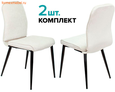 Комплект из 2х стульев для посетителей Бюрократ KF-3/2 белый Velvet20 (фото)