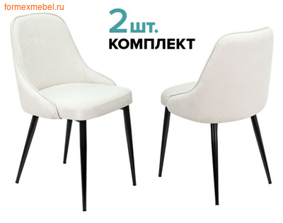 Комплект из 2х стульев для посетителей Бюрократ KF-5/2 белый Velvet20 (фото)