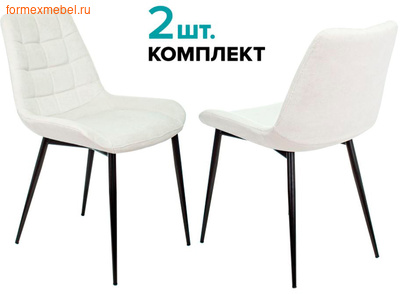 Комплект из 2х стульев для посетителей Бюрократ KF-6/2 белый Velvet20 (фото)