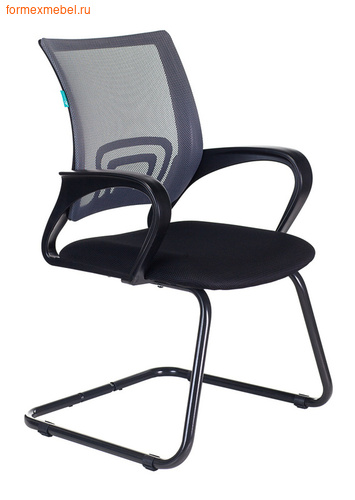 Кресло для посетителей офисное Бюрократ CH-695-N-AV черное сиденье/серая спинка (фото)