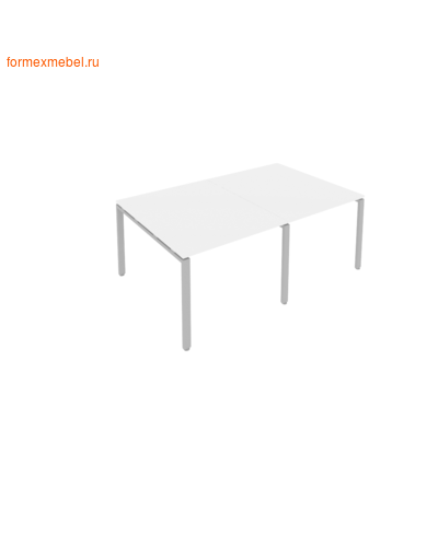 Стол для совещаний Б.ПРГ-2.1 (2 столешницы) белый/серый металл (фото)