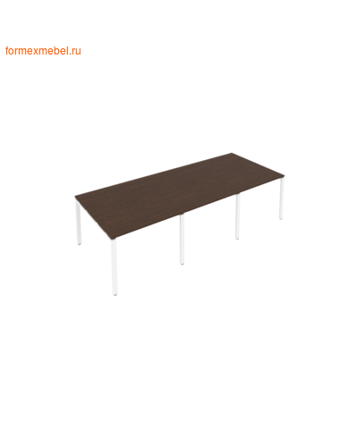 Стол для совещаний Б.ПРГ-3.1 (3 столешницы) венге цаво/белый металл (фото)