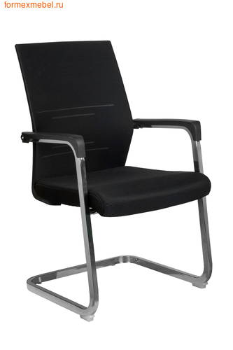 Кресло для посетителей офисное Рива D818 ткань черная (фото)