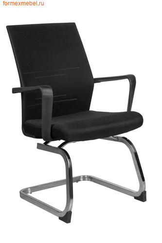 Кресло для посетителей офисное Рива G818 черная ткань (фото)