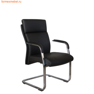 Кресло для посетителей офисное Рива C1511 черная кожа (фото)