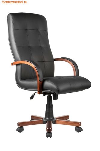 Кресло руководителя Рива M 165 A черное кожа черная (фото)