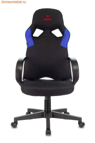Компьютерное игровое кресло Бюрократ ZOMBIE RUNNER синие вставки (фото)