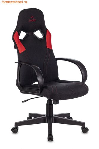 Компьютерное игровое кресло Бюрократ ZOMBIE RUNNER красные вставки (фото)