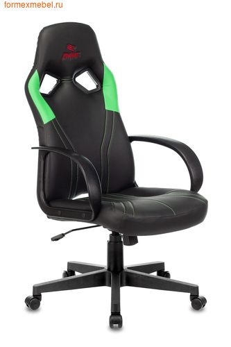 Компьютерное игровое кресло Бюрократ ZOMBIE RUNNER зеленые вставки (фото)